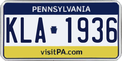 PA license plate KLA1936