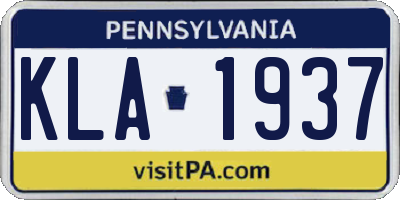 PA license plate KLA1937