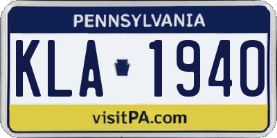 PA license plate KLA1940