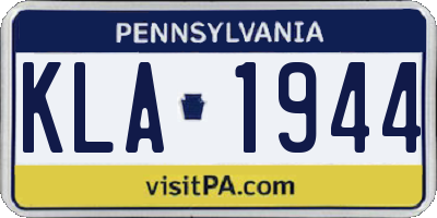 PA license plate KLA1944