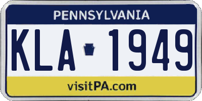 PA license plate KLA1949