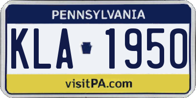 PA license plate KLA1950