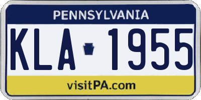 PA license plate KLA1955