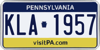 PA license plate KLA1957