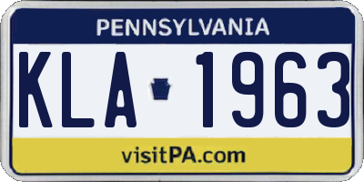 PA license plate KLA1963