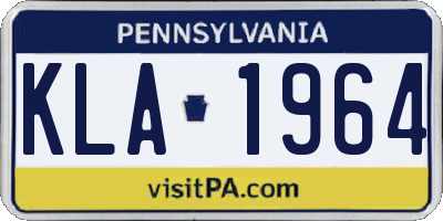 PA license plate KLA1964