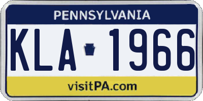 PA license plate KLA1966