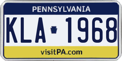 PA license plate KLA1968