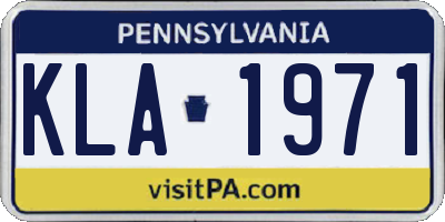PA license plate KLA1971
