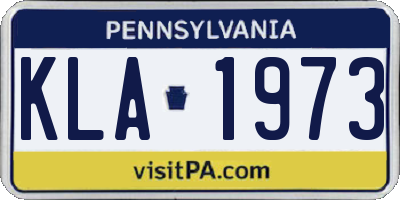 PA license plate KLA1973
