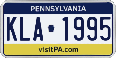 PA license plate KLA1995
