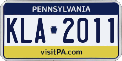 PA license plate KLA2011