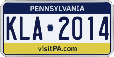 PA license plate KLA2014