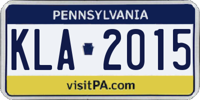 PA license plate KLA2015