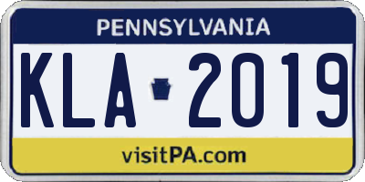 PA license plate KLA2019