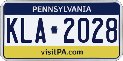 PA license plate KLA2028