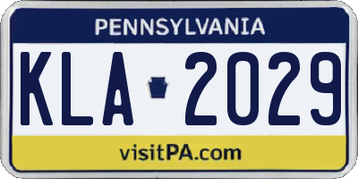 PA license plate KLA2029