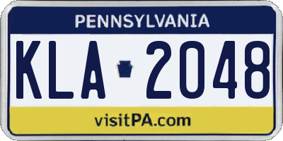 PA license plate KLA2048