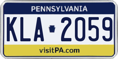 PA license plate KLA2059