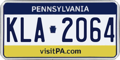 PA license plate KLA2064