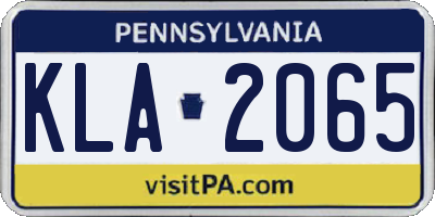 PA license plate KLA2065
