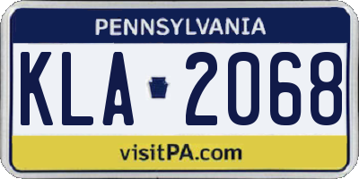 PA license plate KLA2068