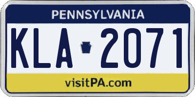 PA license plate KLA2071