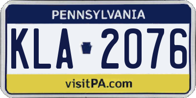 PA license plate KLA2076