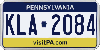 PA license plate KLA2084