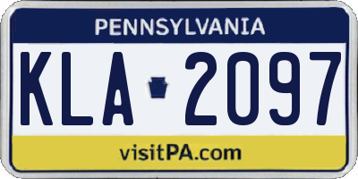 PA license plate KLA2097
