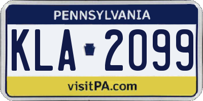 PA license plate KLA2099