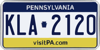PA license plate KLA2120
