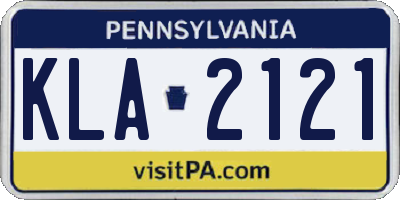 PA license plate KLA2121