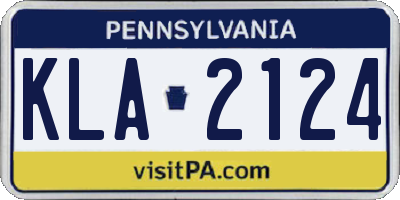 PA license plate KLA2124