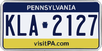 PA license plate KLA2127