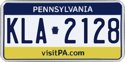 PA license plate KLA2128