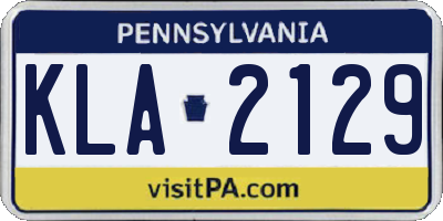 PA license plate KLA2129