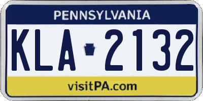 PA license plate KLA2132