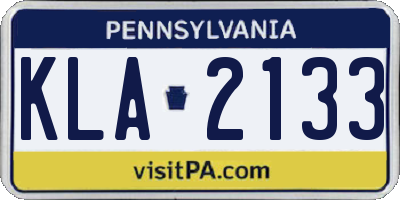 PA license plate KLA2133