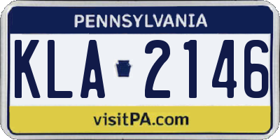 PA license plate KLA2146
