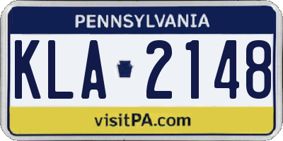 PA license plate KLA2148