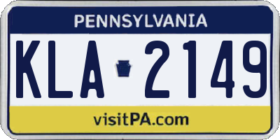 PA license plate KLA2149