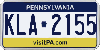 PA license plate KLA2155
