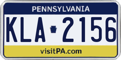 PA license plate KLA2156