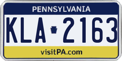 PA license plate KLA2163