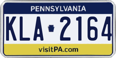 PA license plate KLA2164