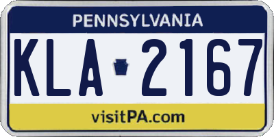 PA license plate KLA2167