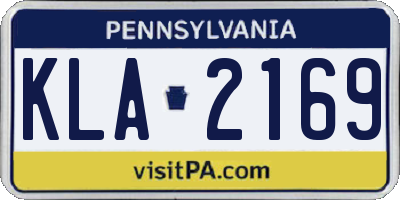 PA license plate KLA2169