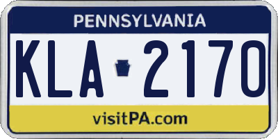 PA license plate KLA2170