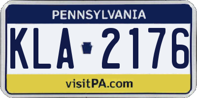 PA license plate KLA2176